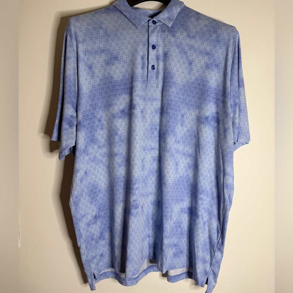 Callaway Light Blue Patterned Polo Shirt